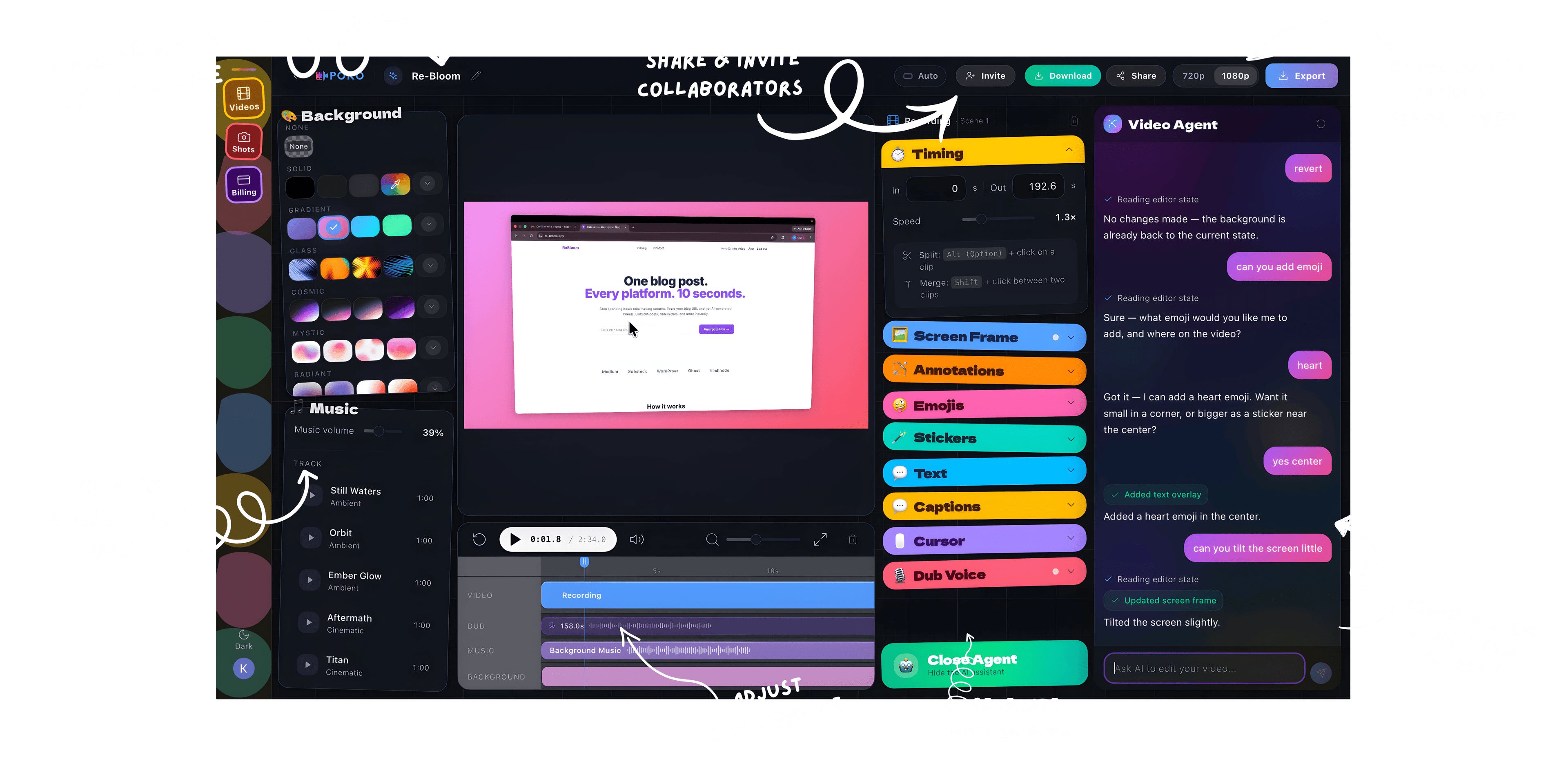 Video Editor in Dark Mode