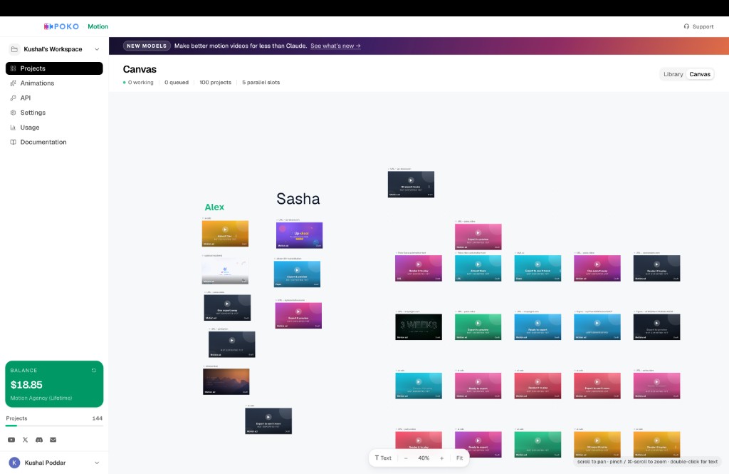 Poko Motion Canvas view