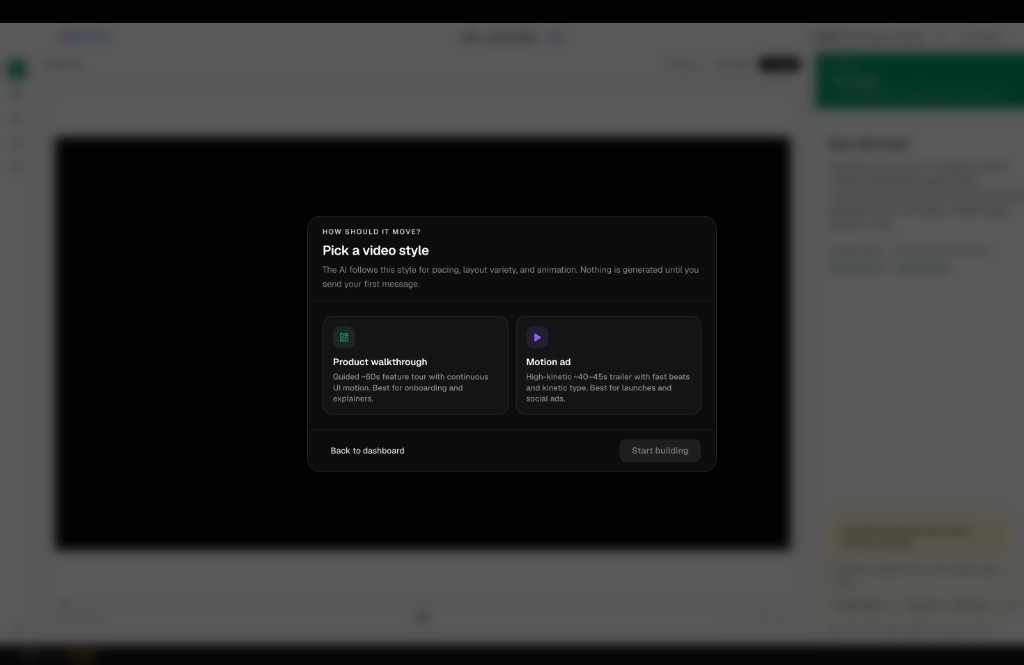 Project style picker in Poko Motion
