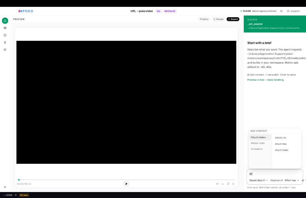Studio chat context menu
