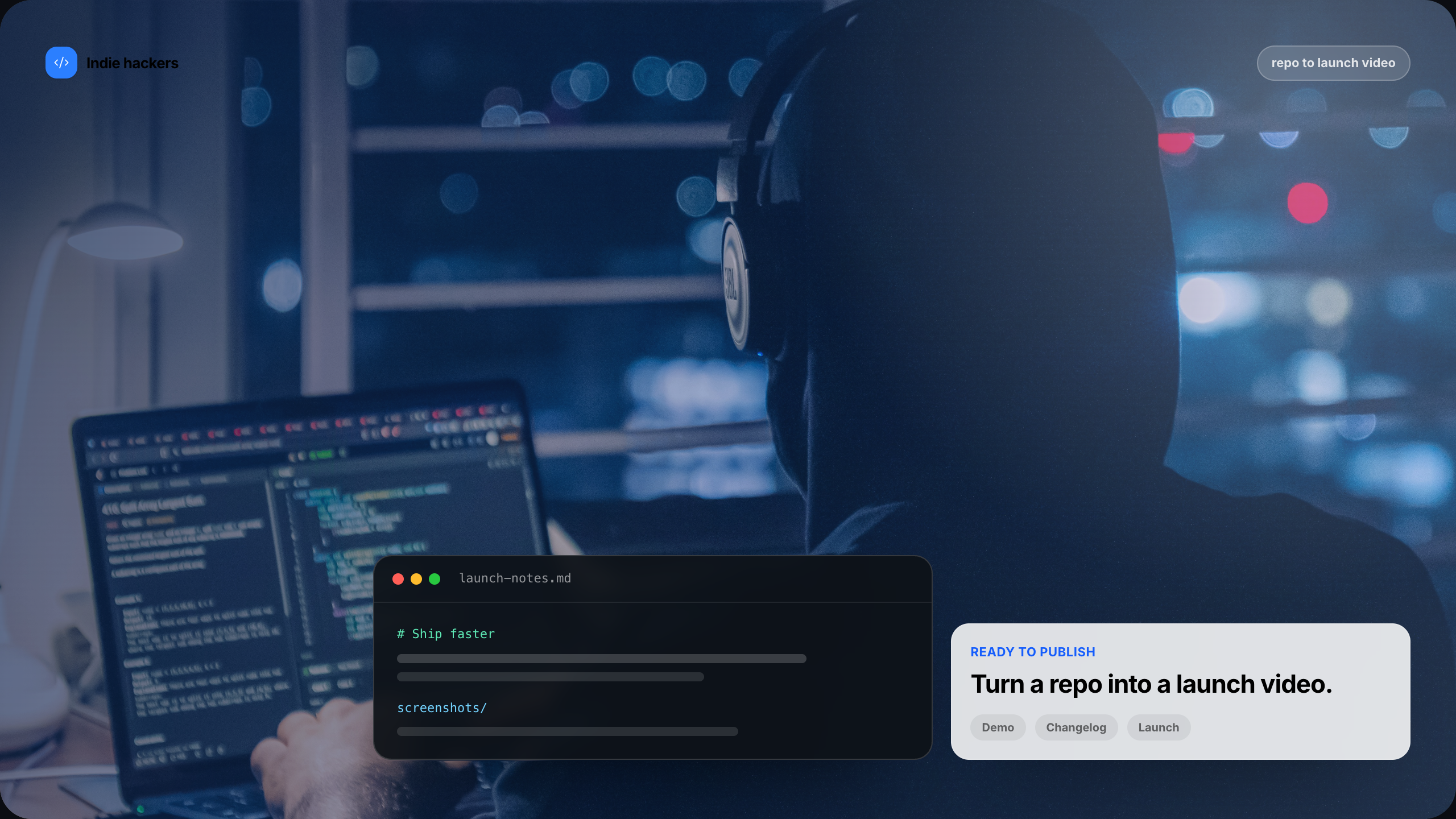 Indie hackers audience mockup